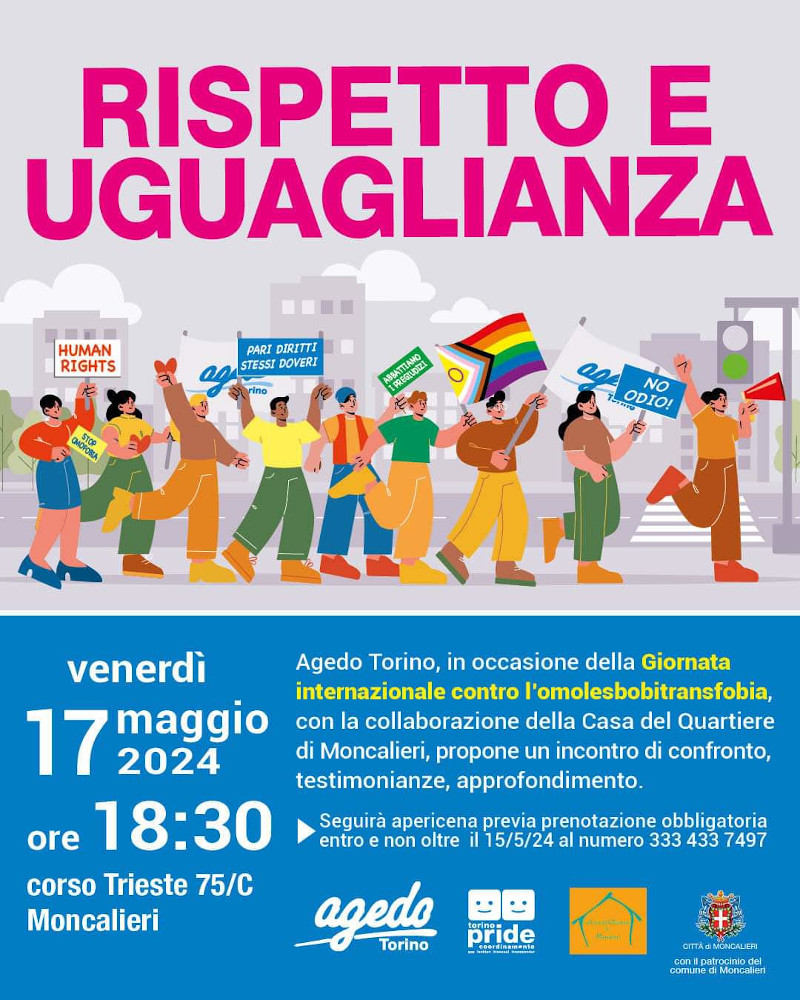 Moncalieri 17 maggio 2024 Rispetto e Uguaglianza